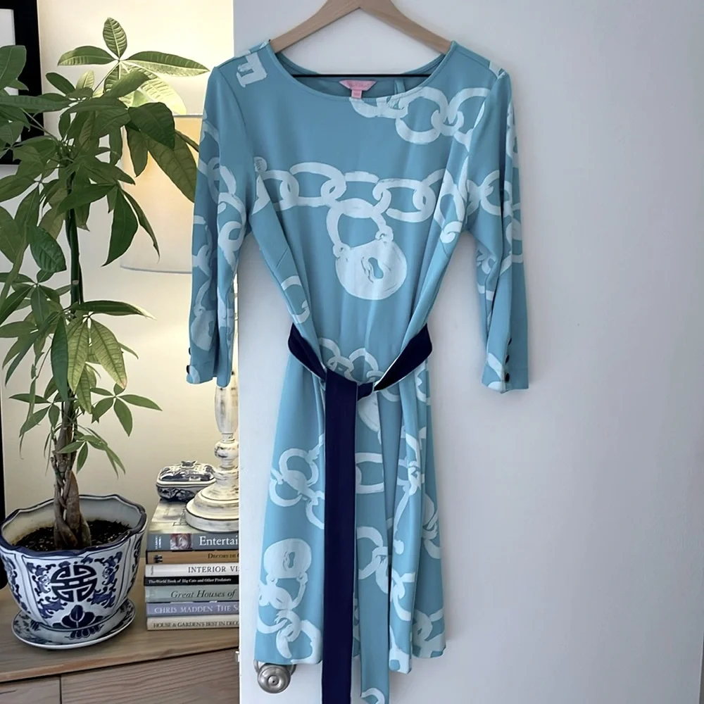 Lilly Pulitzer ~ Chain Print Jersey Dress - Picture 3 of 11